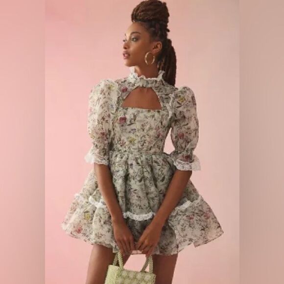 Silkies Dresses & Skirts - Anthropologie x Selkie Ruffle-Neck Cutout Dress/ size XS